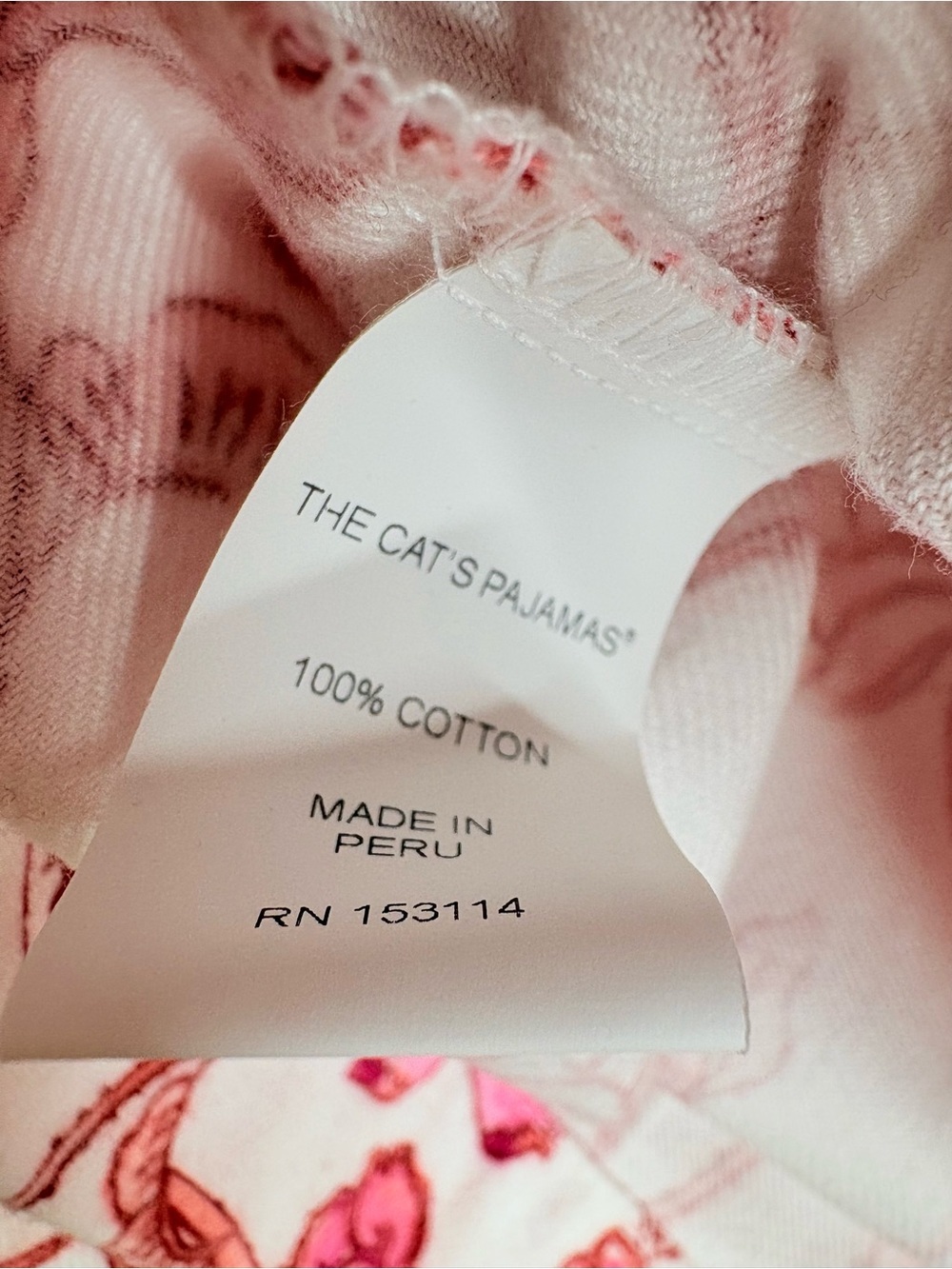 The Cat’s Pajamas Floral Cotton Pajama Set Pink White Soft Women’s Small - Picture 5 of 16